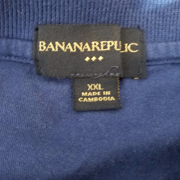 Banana Republic Polo Styled Blue & Black Shirt XXL - Picture 4 of 5