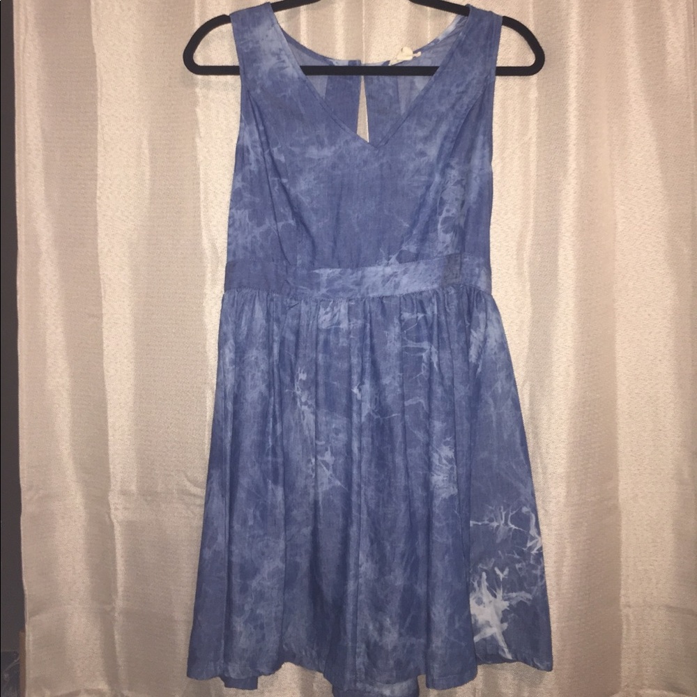 Open back denim dress