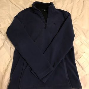 Navy blue brooks brothers fleece quarter zip