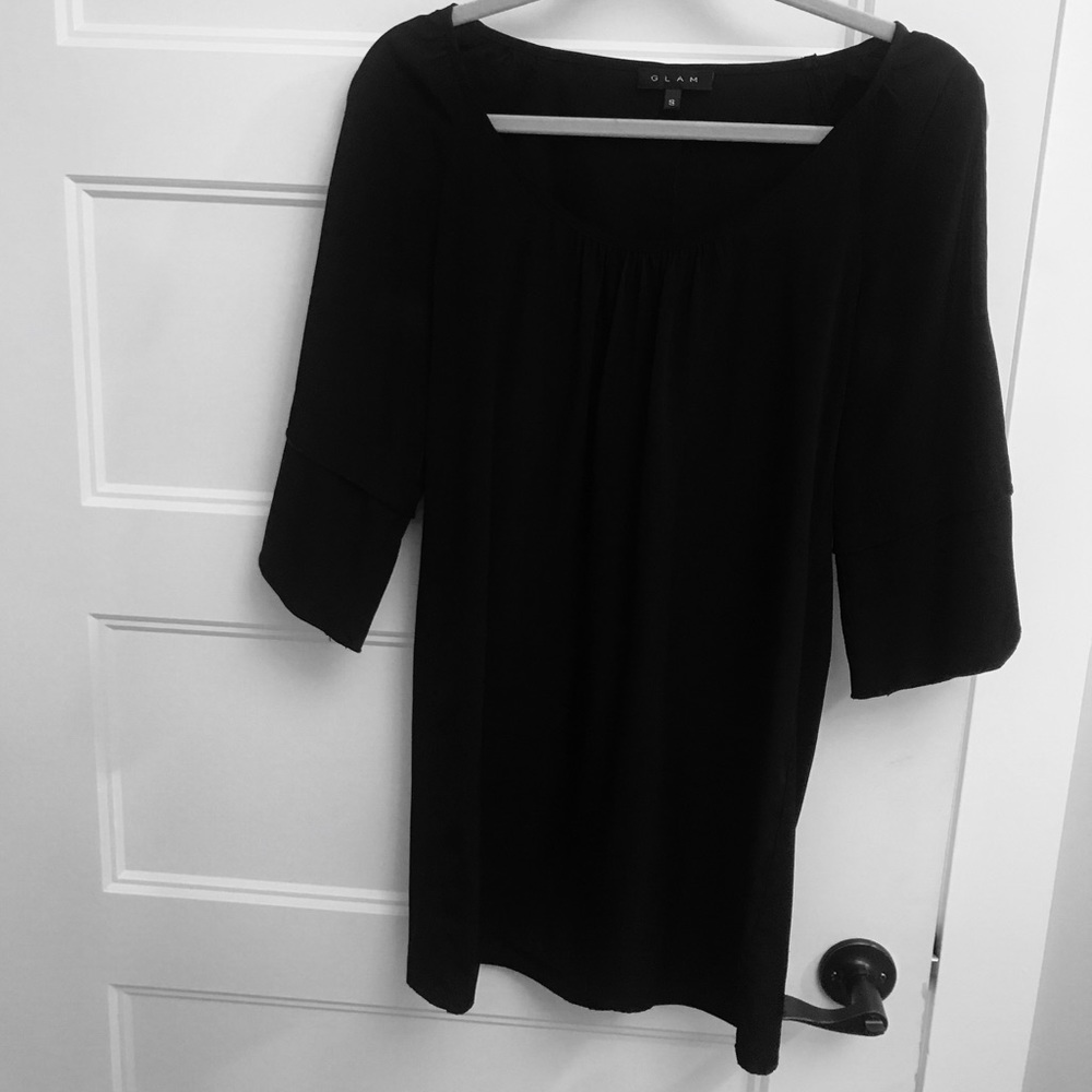 Black dress with cut out bell sleeves