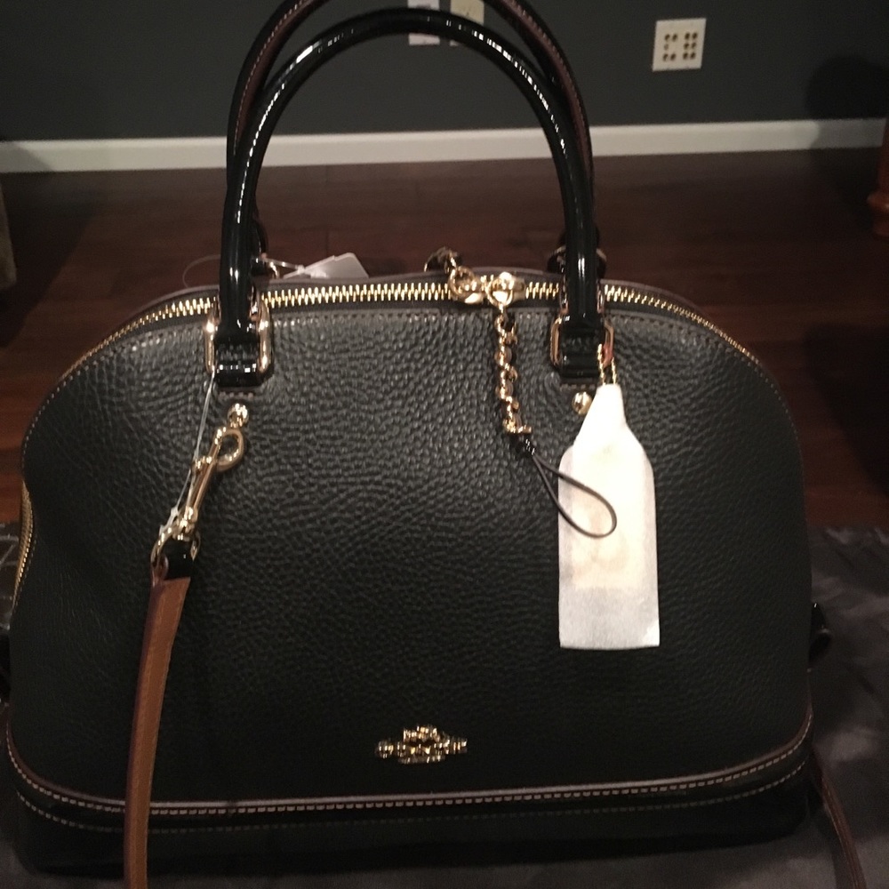 Coach black leather bag