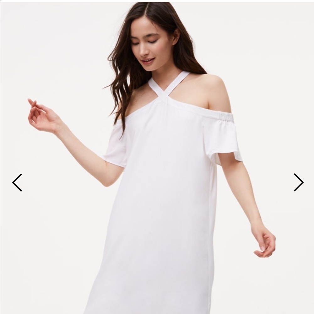 Loft Cold Shoulder Flutter Dress