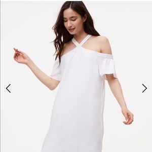 Loft Cold Shoulder Flutter Dress