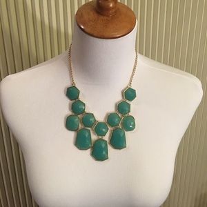 Beautiful sea foam blue statement necklace