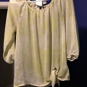 Sheer yellow bottom tie top