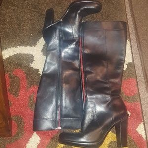 Vintage Tommy Hilfiger Tall Black Leather boots