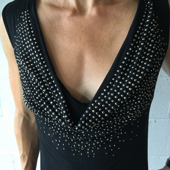 Casual Black Dress with Studs - Picture 3 of 4
