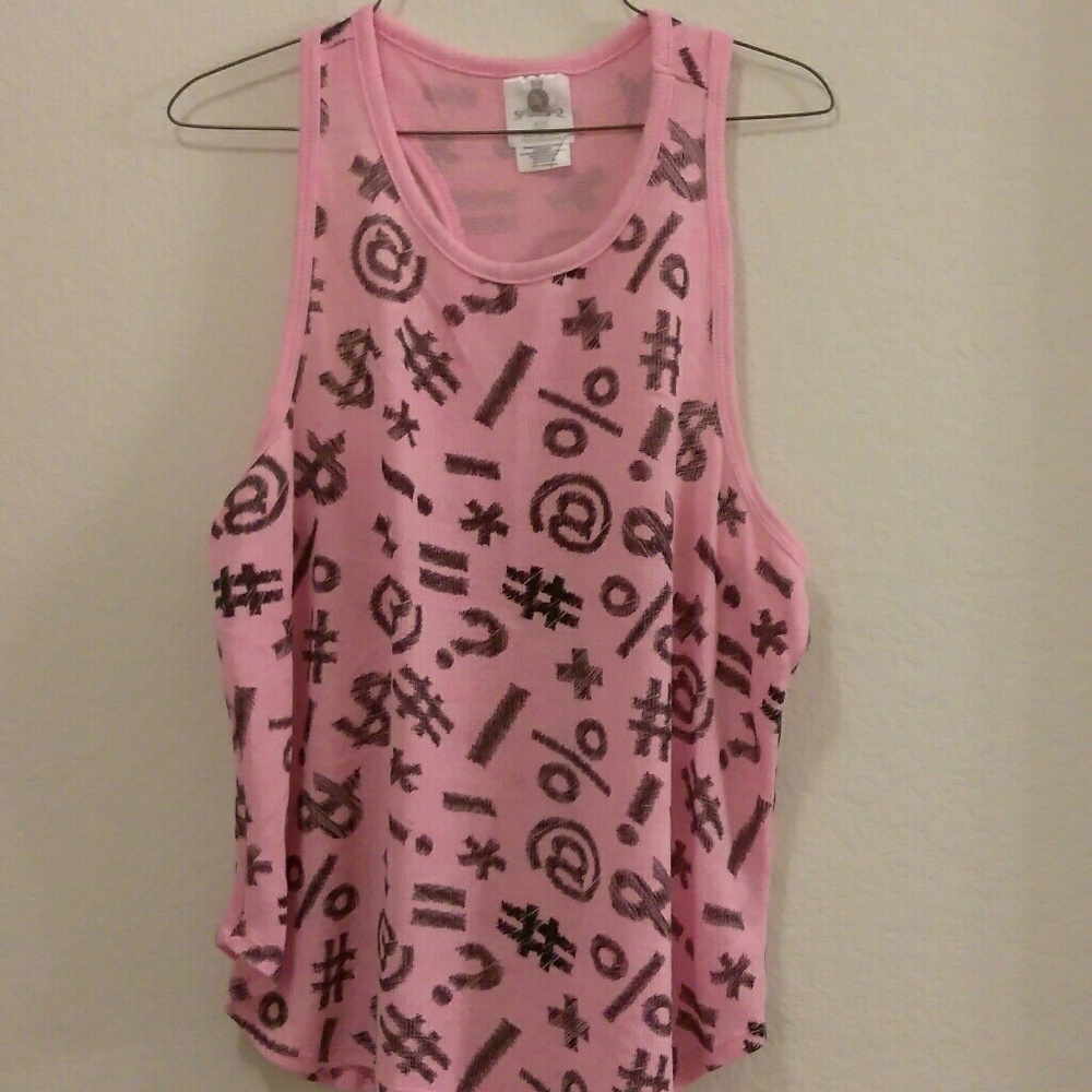 Pink racer back tank top