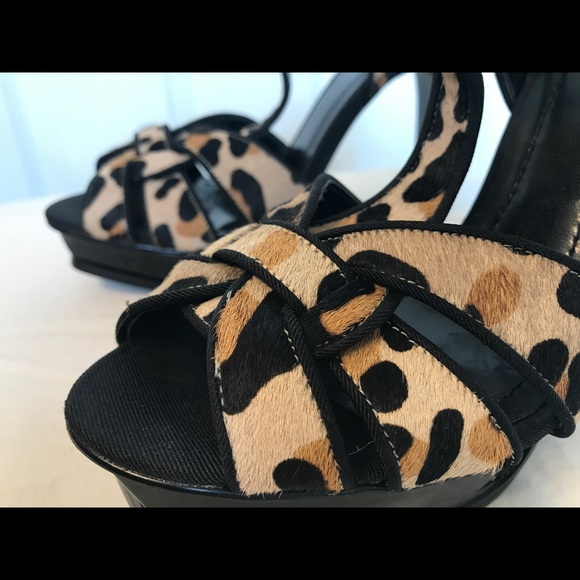 BCBGeneration Leopard/Black Patent High Heels - Picture 2 of 4