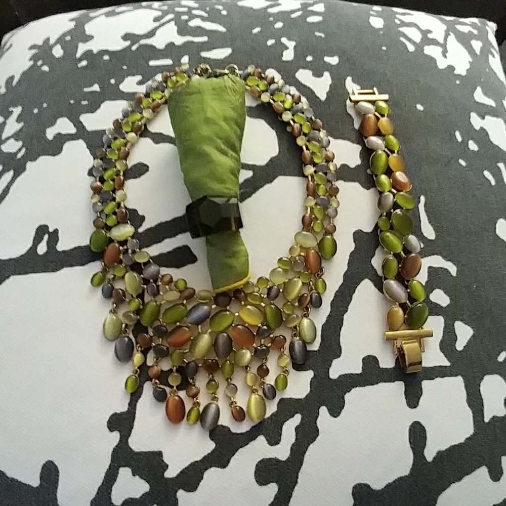 Autumn Necklace w/ Matching Bracelet & Brown Ring