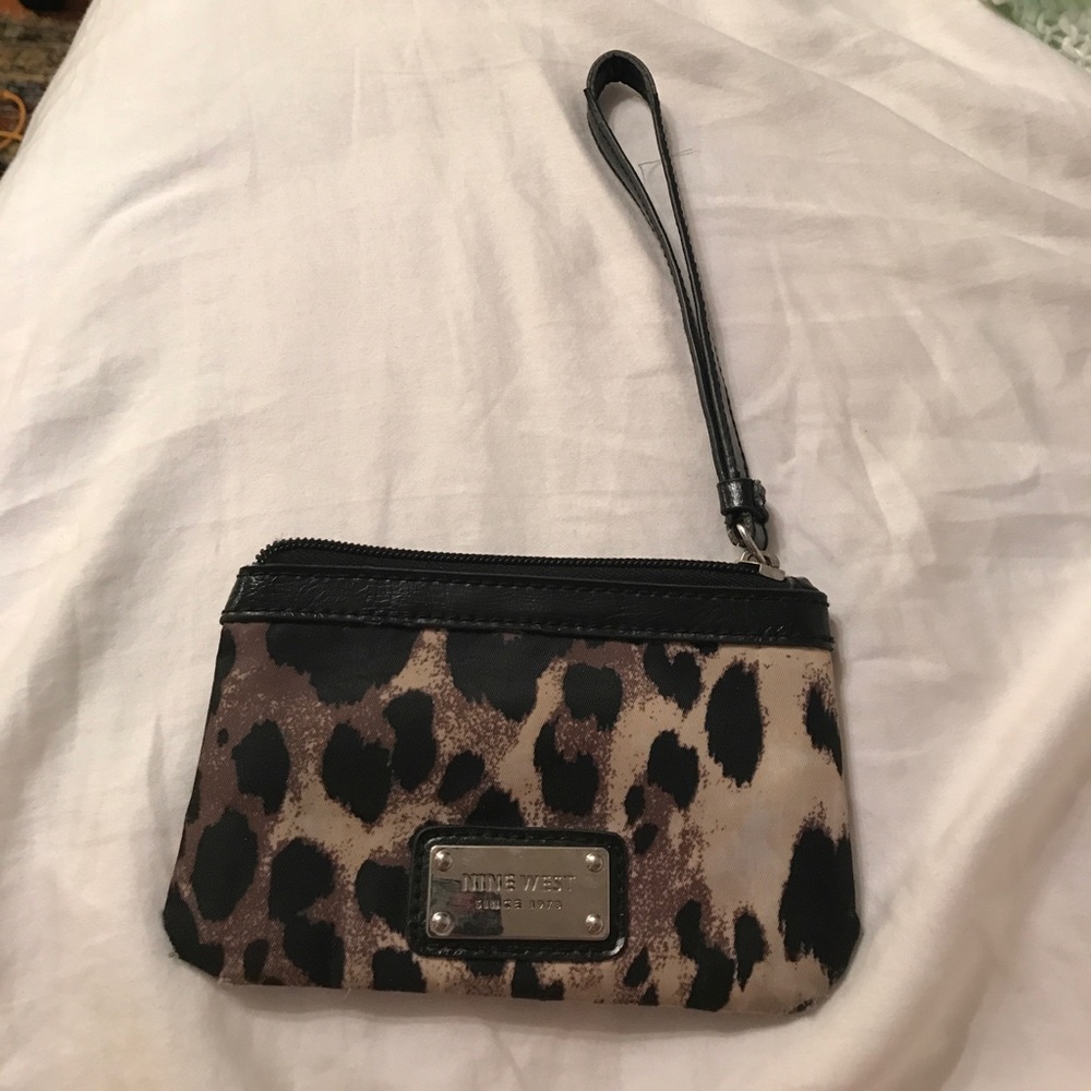 Leopard print wristlet