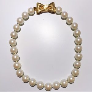 Kate Spade "All Wrapped Up" Pearl & Bow Necklace