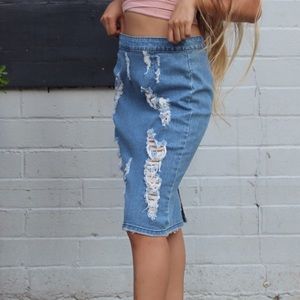 Distressed Pencil skirt