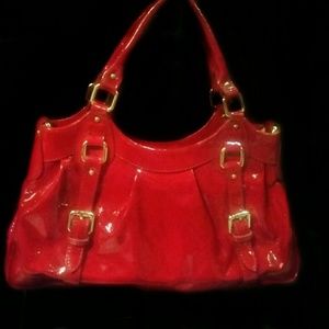 Deborah Gallo red pattent leather purse.
