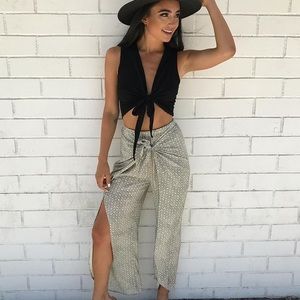Stylish open slit pants