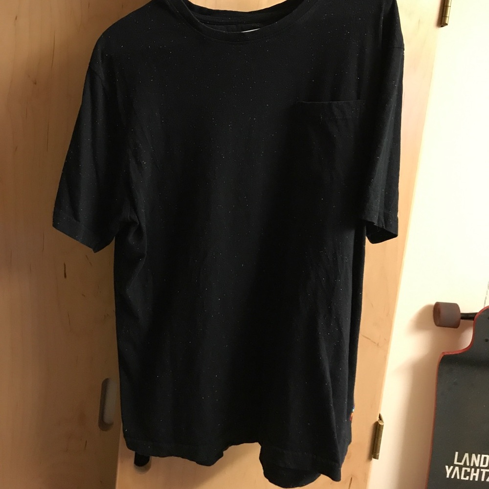 Black shirt with neon splatter