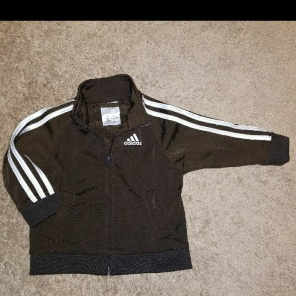 ADIDAS TODDLER BRWN ZIP UP TRACK JACKET
