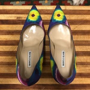Manolo Blahnik tie dye stiletto heels