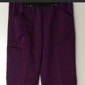 Eggplant color scrub top and pants