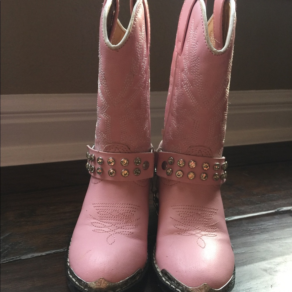 Durango little girls pink & chrome boots
