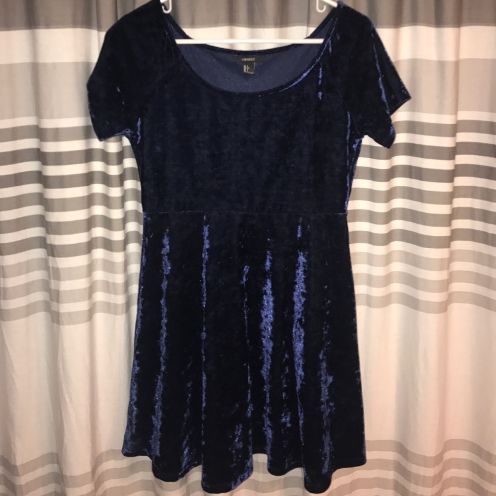 Dark Blue Velvet Dress