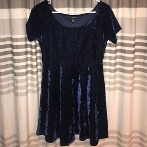 Dark Blue Velvet Dress