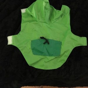 Small dog green rain coat