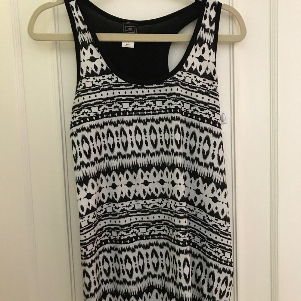 Ikat black/white blouse