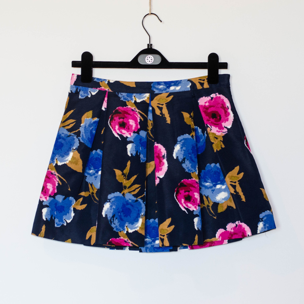 floral print box pleat miniskirt