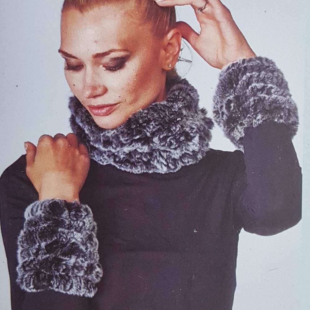 RESTOCKED Knitted Rex Rabbit Fur Accessories Set