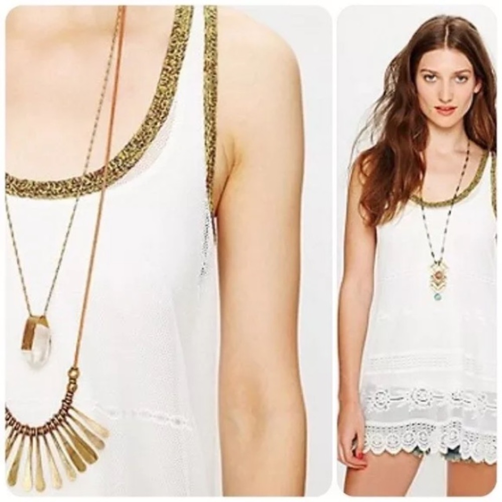 Free People lace scalloped hem tunic