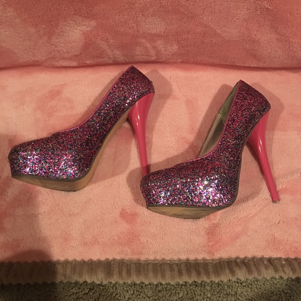 Pink Glitter Heels