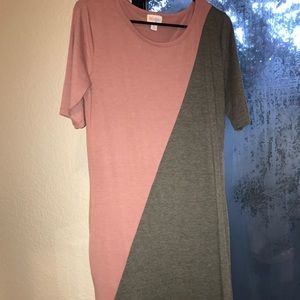 Lularoe Julia, mauve and grey asymmetrical