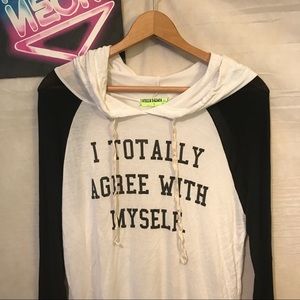 Fresh Brew Juniors Thin Sheer Hoodie Sz L A2236