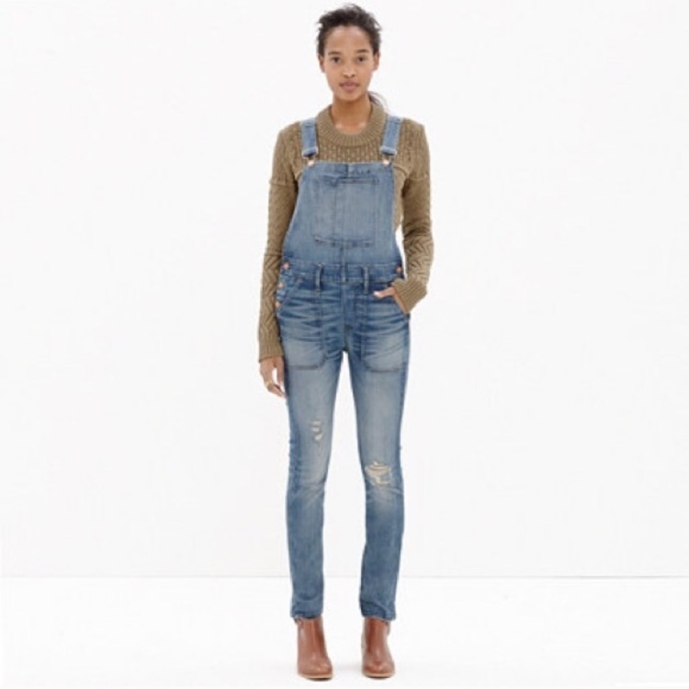 Madewell Skinny Overalls in Adrian Wash XS
