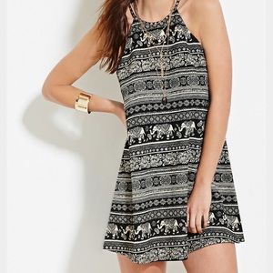 Elephant Printed High Neck Dress