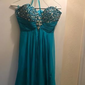 Blue evening gown