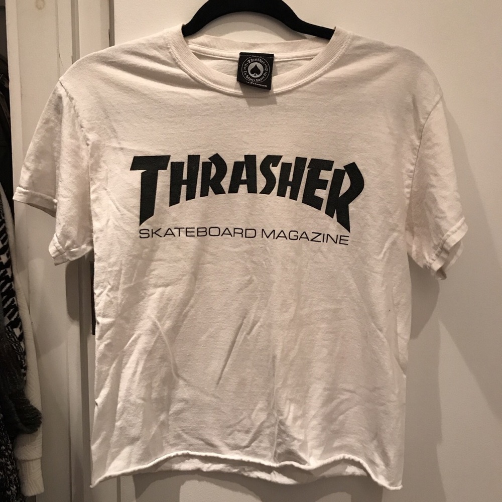 Cropped Thrasher Skateboard Magazine T Shirt