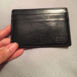 Genuine Leather Black Coach Money Clip
