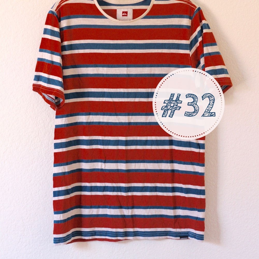 ☀️ Quiksilver Red White and Blue Tee