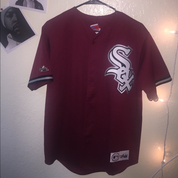 Burgundy White Sox Jersey - Picture 2 of 2