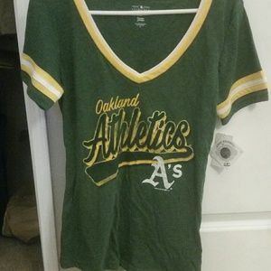 Oakland A's V Neck Tee