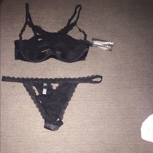 Black two piece intimate set.
