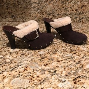 Michael Kors high heel shearling clogs size 8.5