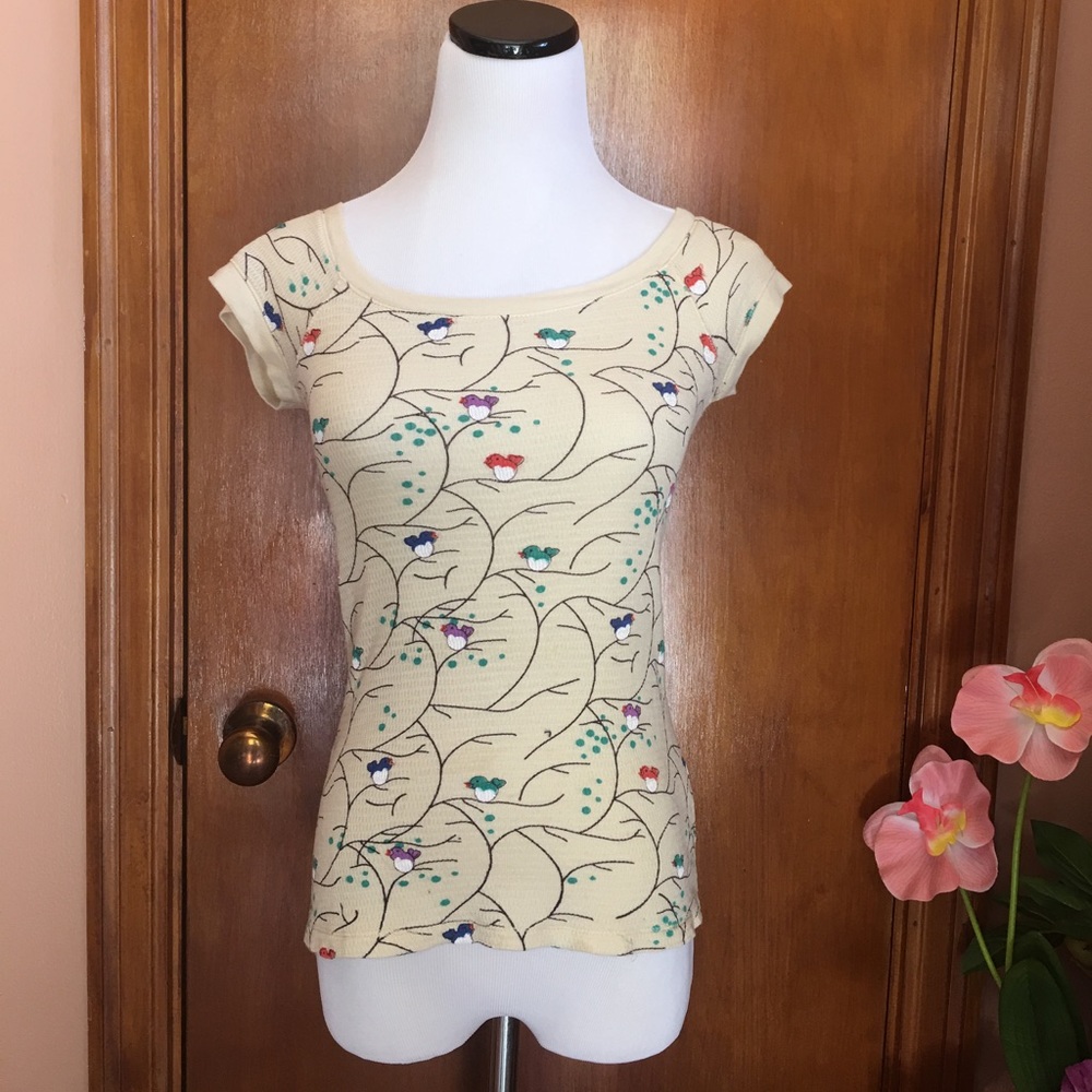 Wet Seal: Multicolored bird tee