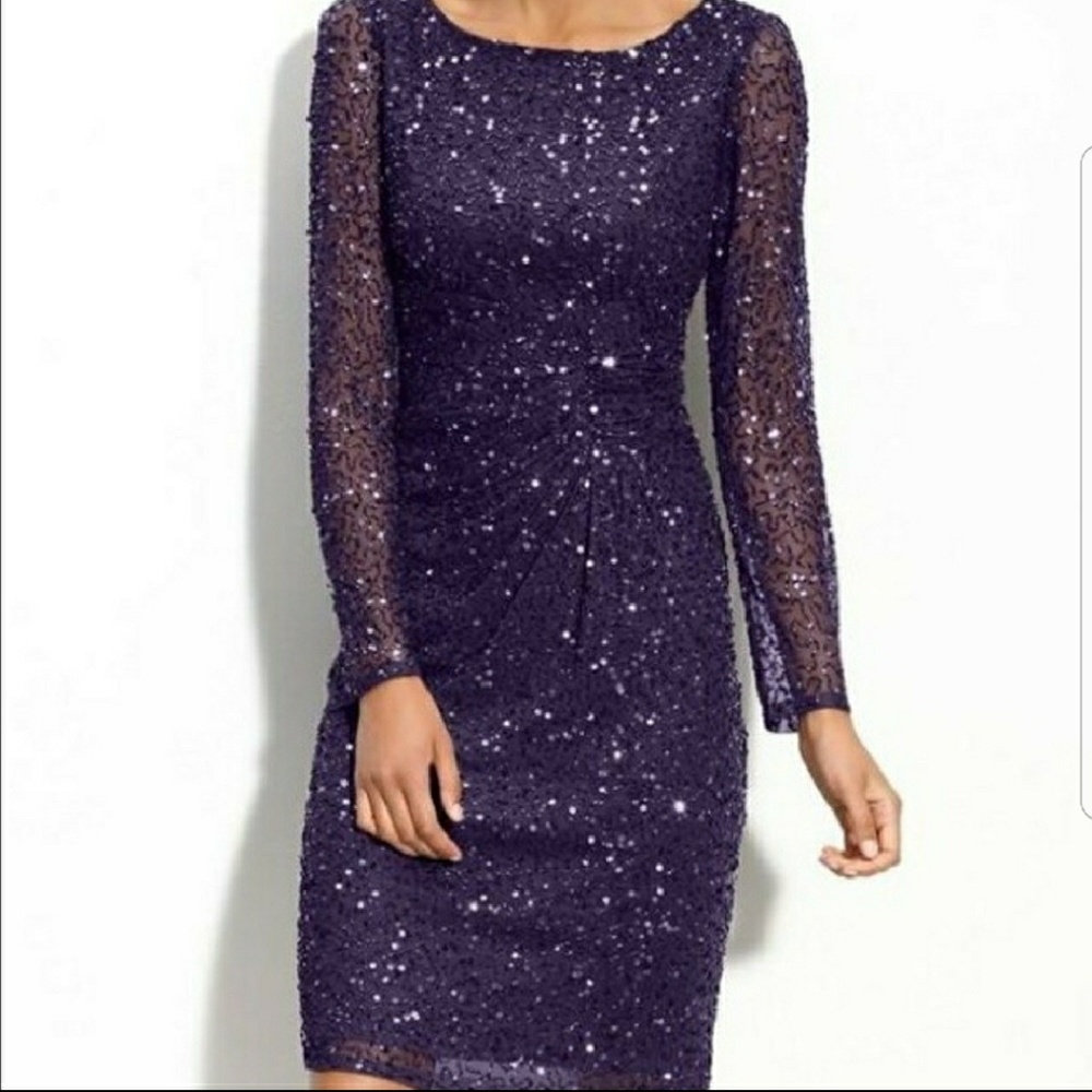 Purple Sequin Formal Dress Size 10 NWOT