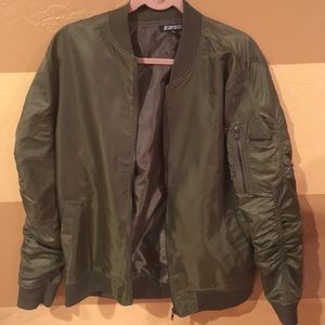 Navy Green Light Bomber Jacket