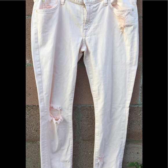 7 FOR ALL MANKIND RIPPED SKINNY DISTRESSED JEANS. - Picture 5 of 8