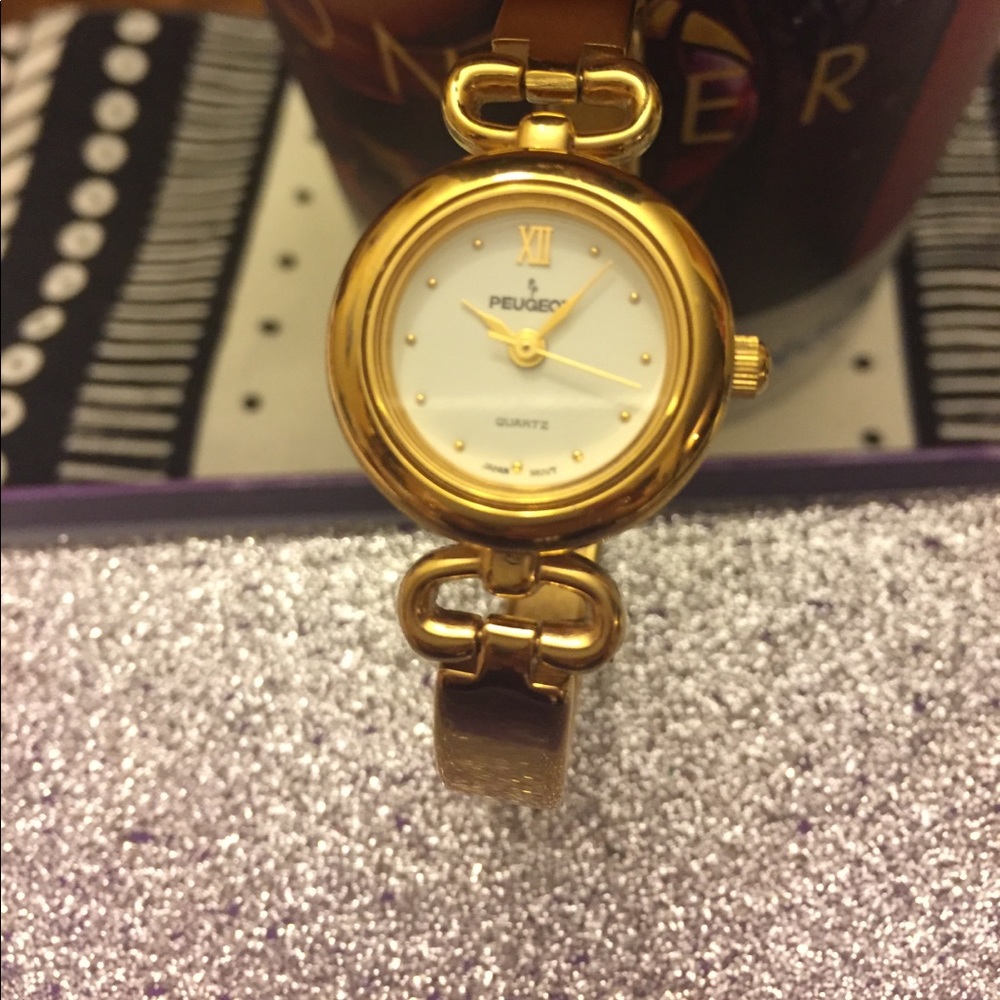 Peugeot Ladies Watch Gold Buckle style Wrist Band