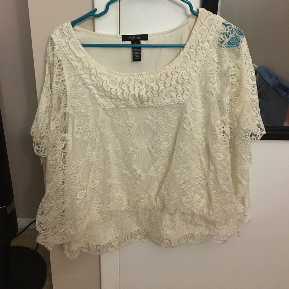 Cream Lace Style & Co Blouse